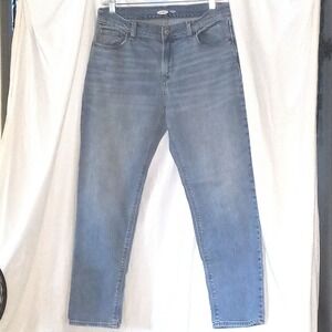 Old Navy Boyfriend Mid-Rise Jeans Relaxed Fit Light Wash Denim Everyday Size 8